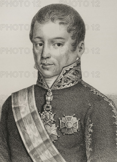 Francisco de Arango y Parreno (1765-1837). Cuban politician. He represented Cuba in the Cortes of Cadiz (Spain), as he was elected deputy for Havana in January 1813. Portrait. Lithography. Detail. Cronica General de Espana, Historia Ilustrada y Descriptiva de sus Provincias (General Chronicle of Spain, Illustrated and Descriptive History of its Provinces), Antilles, 1871.