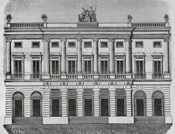 Las Palmas de Gran Canaria, Gran Canaria, Canary Islands, Spain. Town Hall and Audience. Illustration by Letre. Engraving by Capuz. Cronica General de Espana, Historia Ilustrada y Descriptiva de sus Provincias (General Chronicle of Spain, Illustrated and Descriptive History of its Provinces), Canaries, 1871.