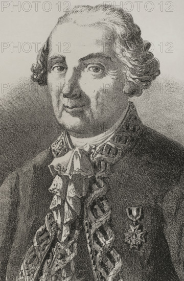 Antonio Barcelo (Antonio Barcelo y Pont de Terra) (1717-1797). Spanish Navy officer. Lieutenant General of the Spanish Royal Navy. He fought Ottoman piracy and the Barbary slave trade in the Mediterranean. Portrait. Illustration by Urrabieta. Lithography. Detail. Cronica General de Espana, Historia Ilustrada y Descriptiva de sus Provincias (General Chronicle of Spain, Illustrated and Descriptive History of its Provinces), Balearics, 1871.