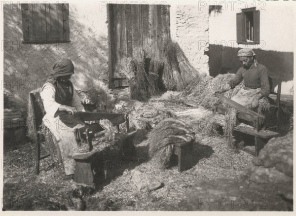 Hemp processing in Schilpario, Italy
