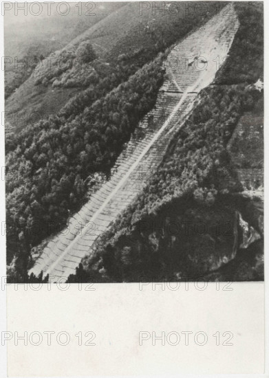 Giazza Wood landslide settlement. Italy,