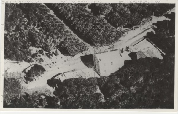 Capo Feniglia land reclamation. The Police Station of Capo Feniglia after the land reclamation work, Italy