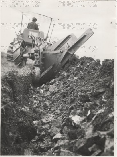 Reforestation a tractor machine preparing the field