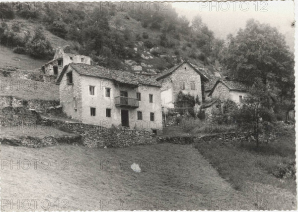 Depopulation in Mountain Areas abandoned buildings. Belluno, Italy,