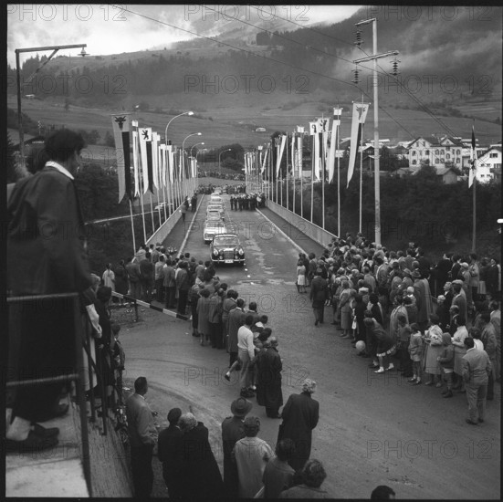 Flims, inauguration of the Stenna bridge; 1959.