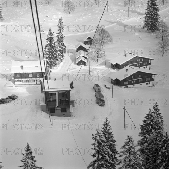 Valley station of the cableway Melchsee-Frutt 1958.