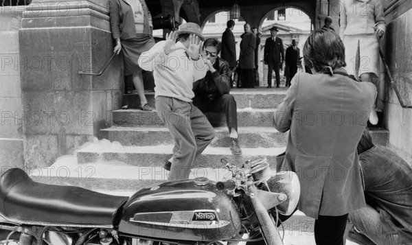 Alain Delon at shooting in Geneva 1967.