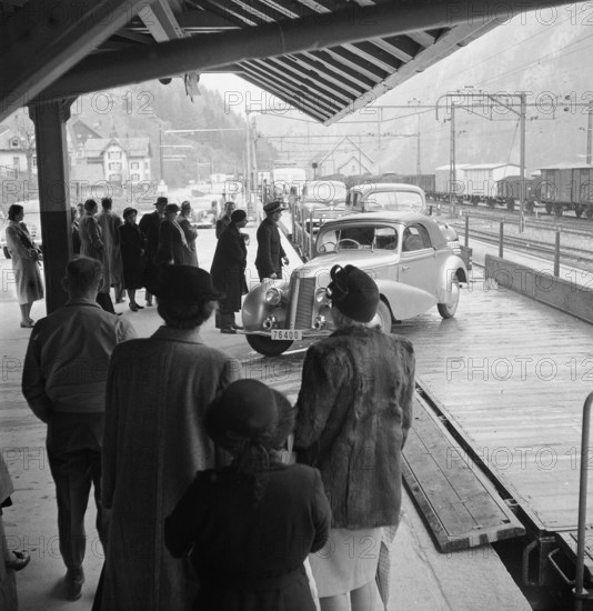 Car Loading through the Gotthard, 1948.