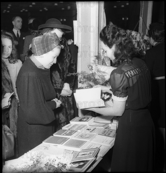 WW 2: bazar in aid of italian internees in Switzerland and victims of war, Zurich 1945.