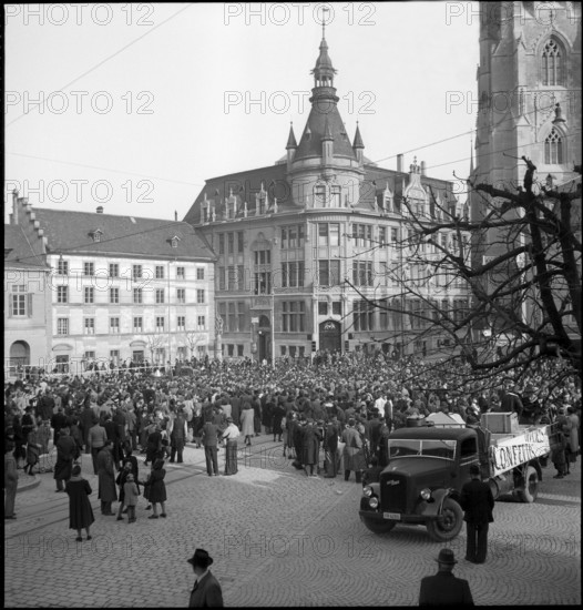 Carnival festivities in Fribourg, 1946.