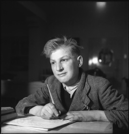 Schoolboy at Neuhof, Birr, 1945.
