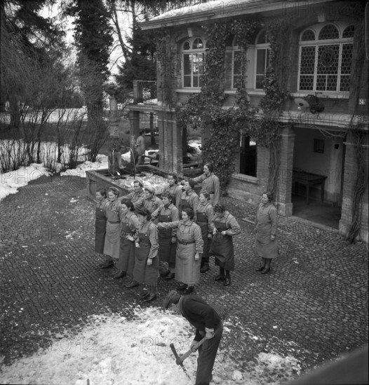 Line up of women's reserve unit; 1942.