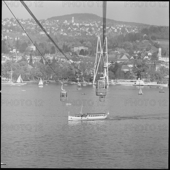 Cableway across Lake Zurich around 1959.