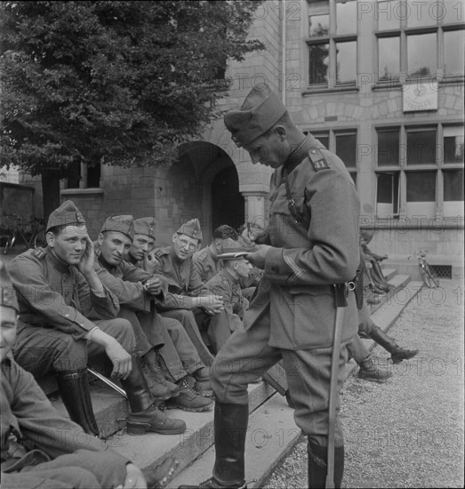 Soldiers, barrack square; 1939.