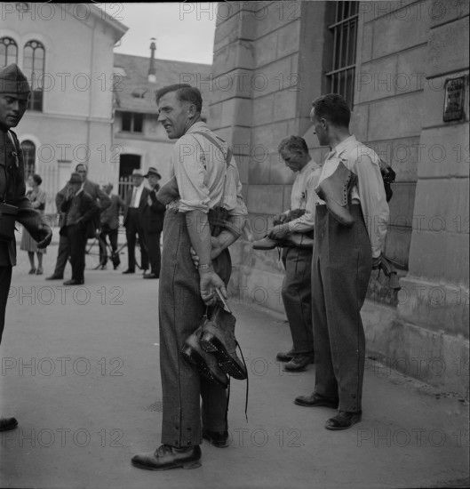 Kitting out of newly called up recruits; 1940.