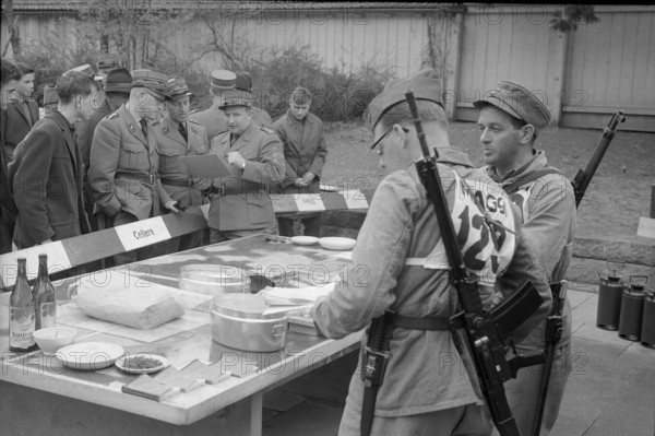 Soldiers at competition, Swiss forager days St. Gallen 1963.