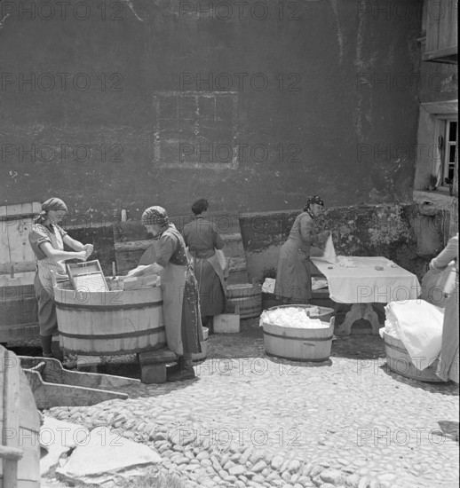 Women washing at the Hinterrhein, 1941.