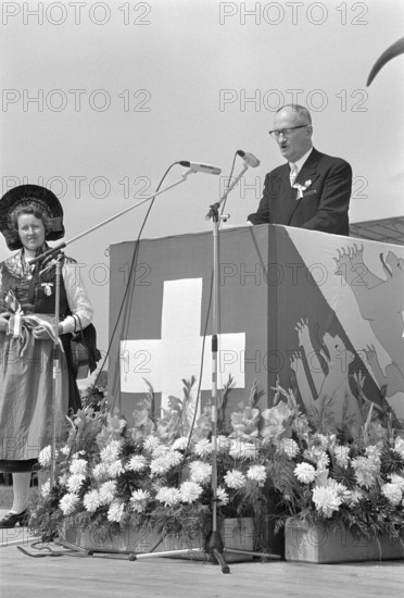 Swiss wrestling festival 1966 in Frauenfeld: Speech of member of Federal Council Chaudet.