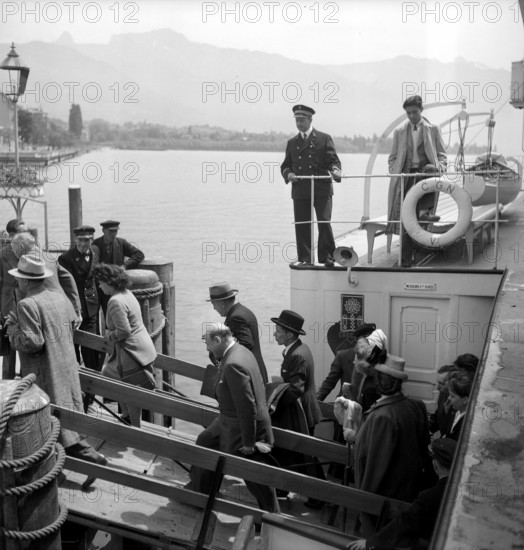 Lausanne; Innovation employees at firm's party; 1946.
