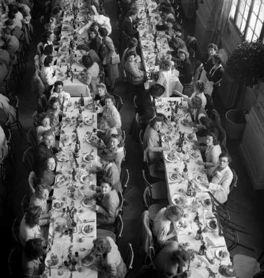 Lausanne; Innovation employees at firm's party; 1946.