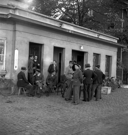 French customs and finance officers on strike, 1946.