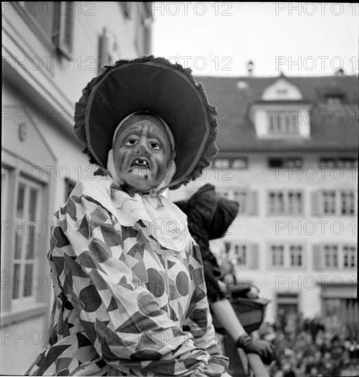 Carnival festivities in Schwyz, 1950.