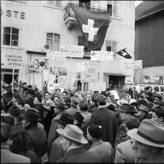 Demonstration against an army-training ground for tanks, 1956.