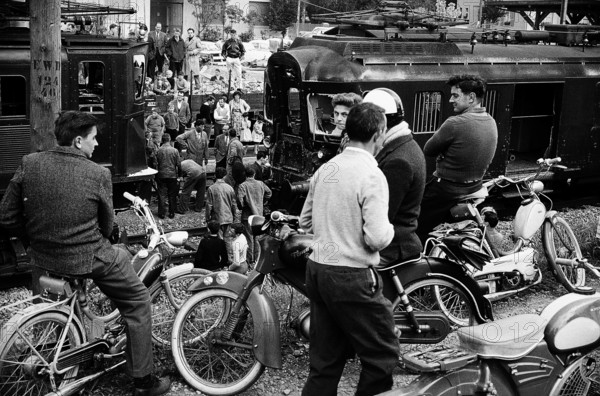 Train crash at the station in Dattwilk 1962.