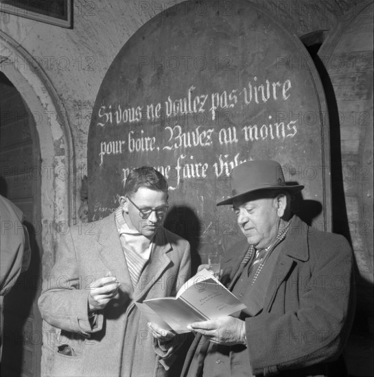 Mise des vins de la ville de Lausanne, wine auction: degustation, 1955.