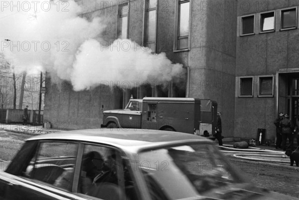 Fire at the phone switchboard Zurich Hottingen 1969.