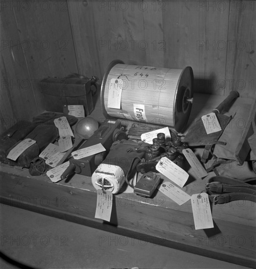 Lost and found army material, armoury Oensingen 1949.