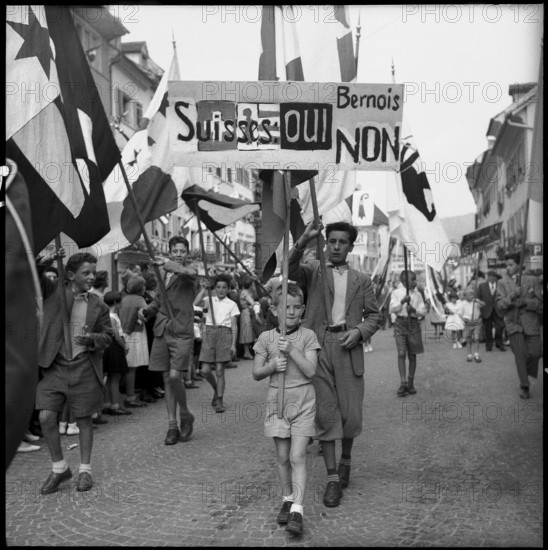 Festival of the people of Jura in Delemont, 1955.