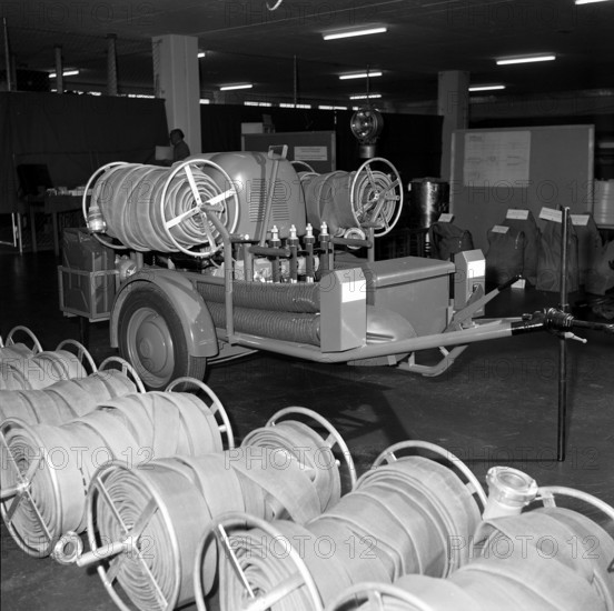Equipment in the armoury of the civil defence headquarters, 1966.