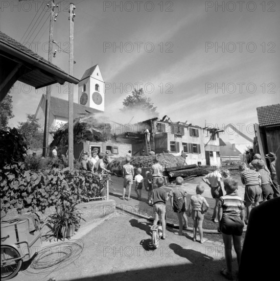 Combined civil defence training in Winterthur, 1962.