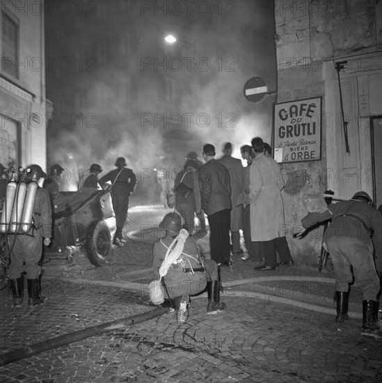 Civil defence training in Lausanne, 1958.