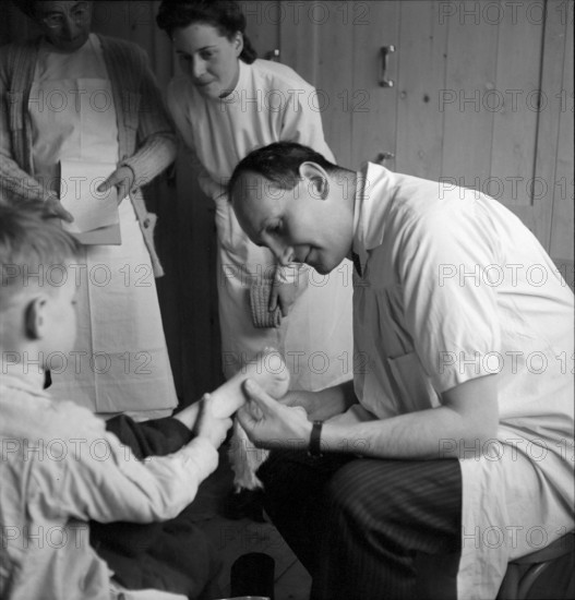 Disabled children at the doctor's, 1945.