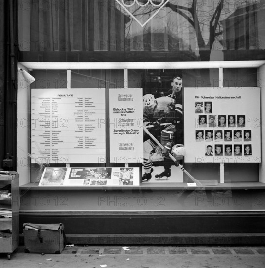 Shop window Ringier publisher: World Championship in Ice hockey, 1965.