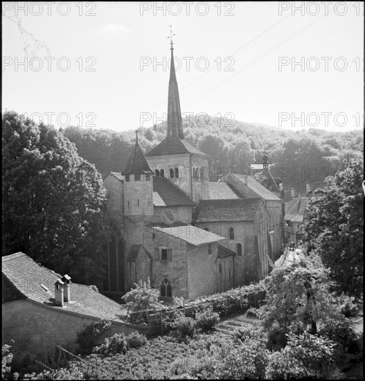 Monastery church Romainmotier 1952.