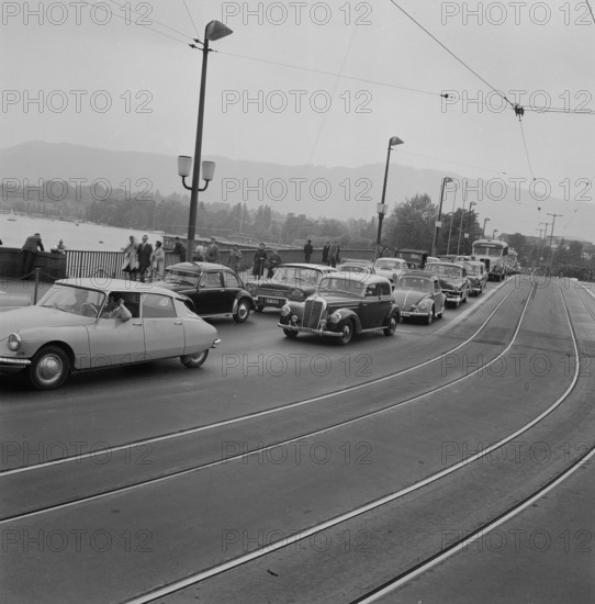 Traffic at Whitsun in Zurich, 1961.