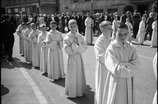 Boys at procession in Hochdorf 1962.