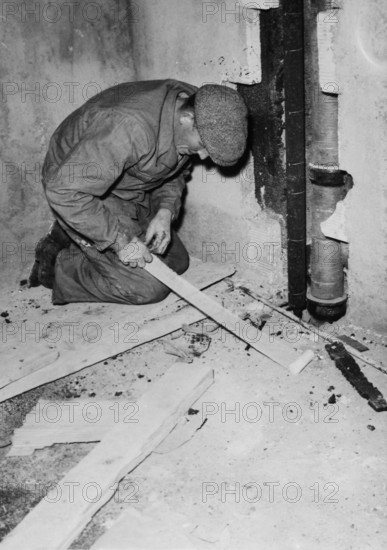 Hungarian refugee as construction worker, Kusnacht 1956.