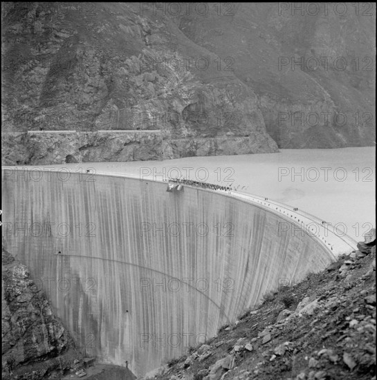 Mauvoisin reservoir, opening 1957.