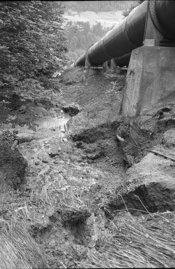 Burst pipe, Waggital power station 1970.