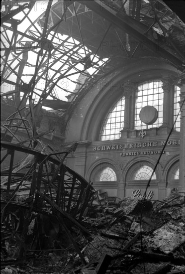 Fire at Lucerne main station 1971.