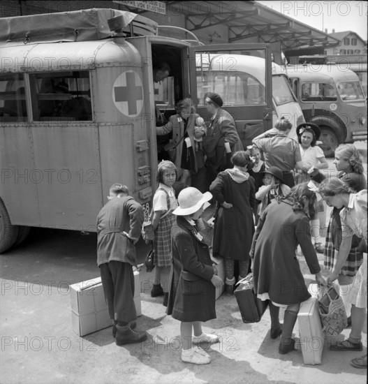 Journey home with a bus of the Swiss Red Cross.