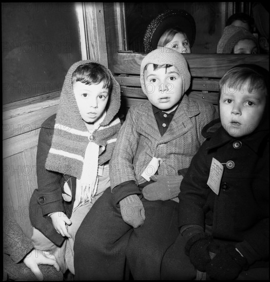 Alsatian children, evacuated from Mulhouse; 1945.