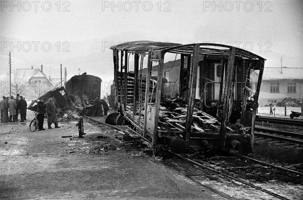 Goods train crashed into a tanker.