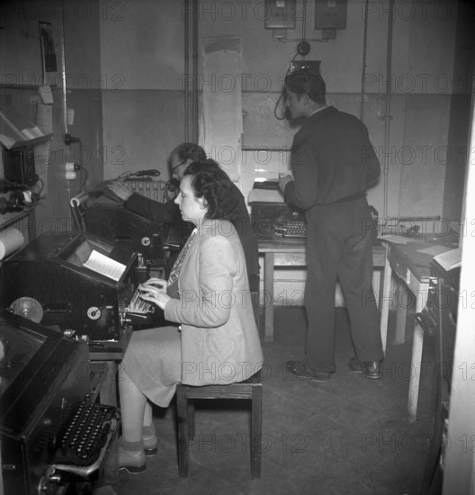United Press office Zurich, Mrs Kiss, 1947.