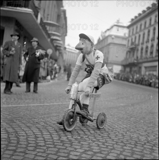 Carnival procession in Basel, 1950.