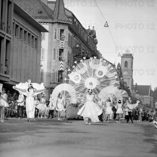 Parade at the winegrowers' festival in Neuchatel, 1958.